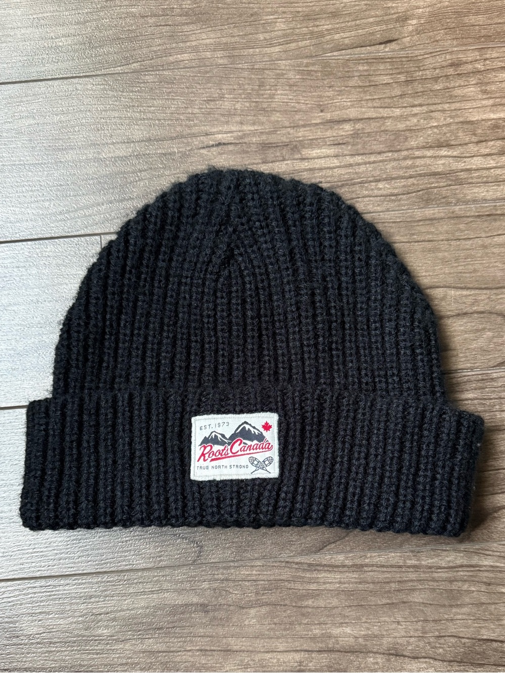 Roots Canada Kids Black Knit Beanie – O/S (24 cm)